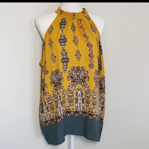 Zenobia Tops - Zenobia Gold and Teal Tank